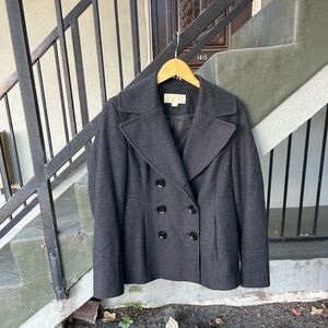 Michael Michael Kors Wool Blend Peacoat Fall Winter Jacket Sz Sm Fishermancore